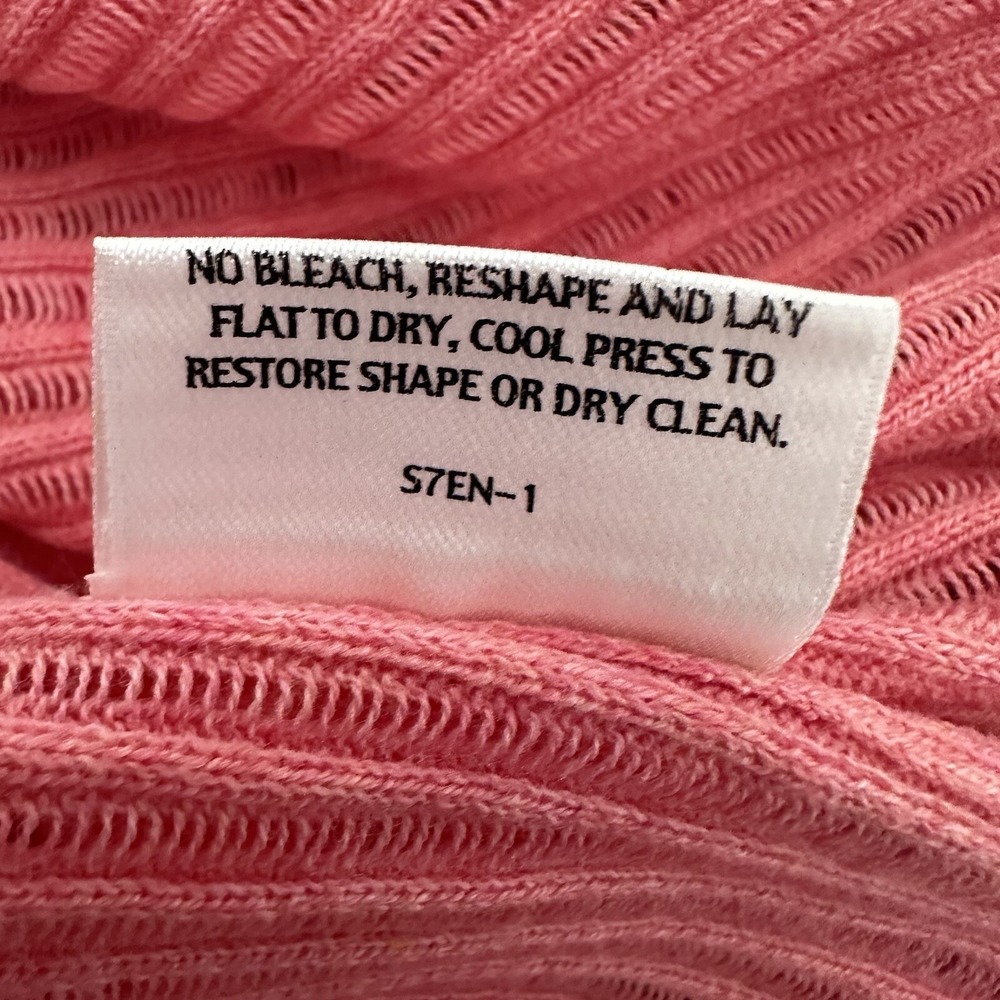 Eileen Fisher Sweater Womens Large Pink Cotton Light‎ Weight Open Knit Pull Over - Picture 8 of 11
